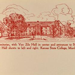 Illustration of Van Zile & adjacent dormitories